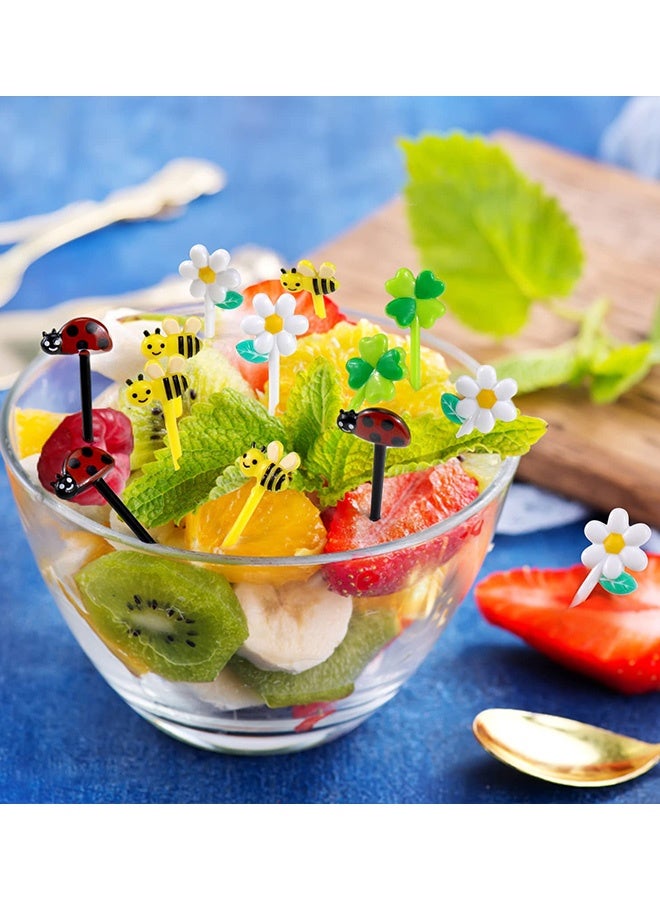 16 Pcs Cute Food Picks for Kids Bento Box Reusable Animal Fruit Forks Bee Daisy Clover Ladybug Lunch Box Accessories,for Toddlers Fun Bento Decoration Tools Birthday Party Holiday Picnics - Image 4